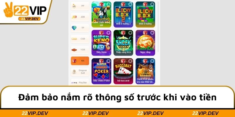 Đảm bảo nắm rõ thông số trước khi vào tiền