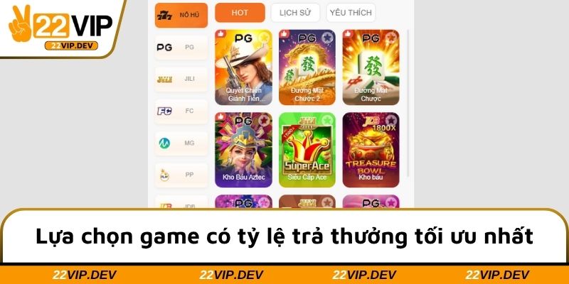 Lựa chọn game có tỷ lệ trả thưởng tối ưu nhất