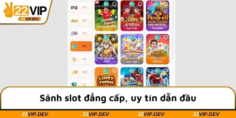 Sảnh slot đẳng cấp, uy tín dẫn đầu