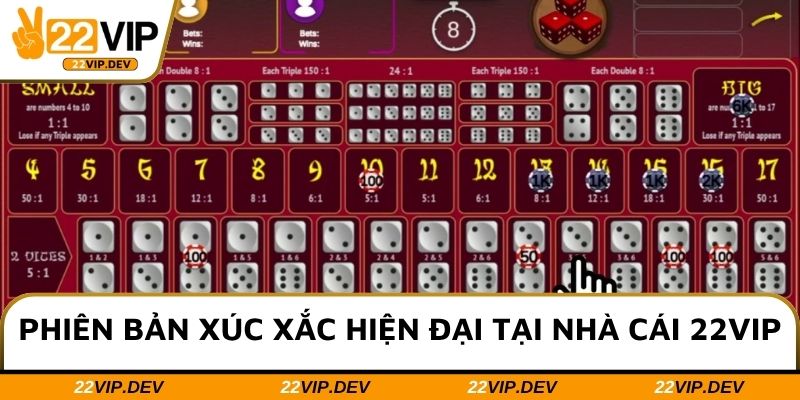 Phiên bản xúc xắc hiện đại tại nhà cái 22VIP
